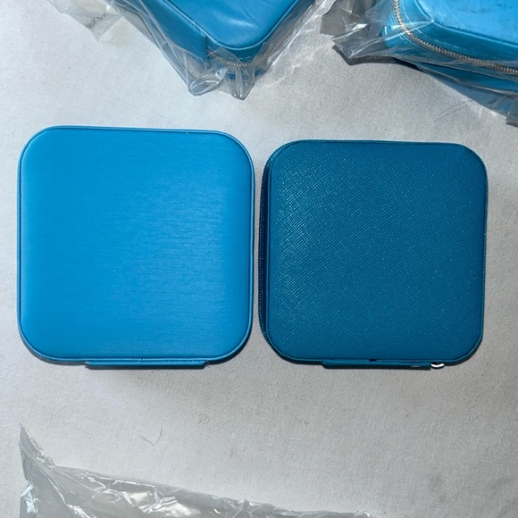 Mini Travel Lt Blue Faux Leather Jewley Box Lot of 3 - Picture 12 of 13